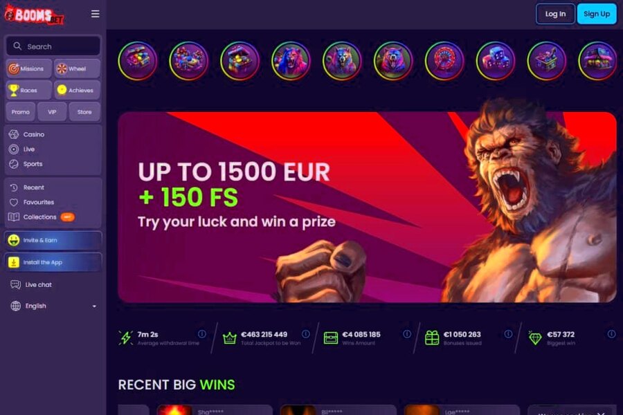 Booms Bet Casino: Meld je aan en begin te spelen